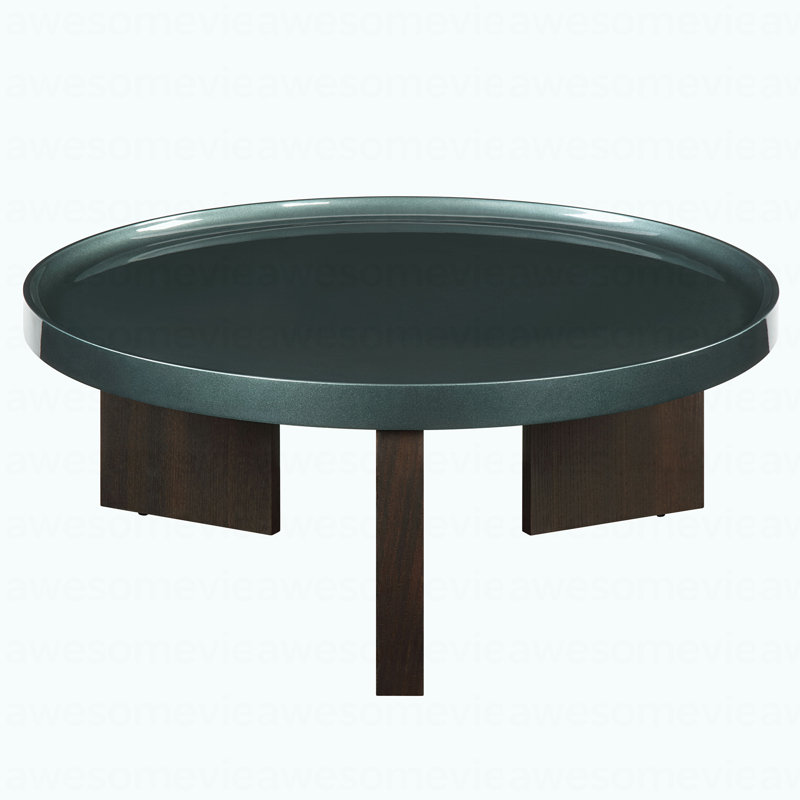 Table basse vert noirâtre et chêne fumé