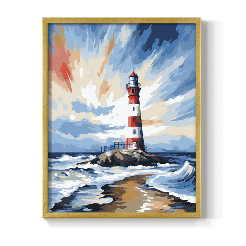 NAUTICAL Series Dxxx, reproduction encadrée - bois massif, H 15 po x l 12 po, Doré