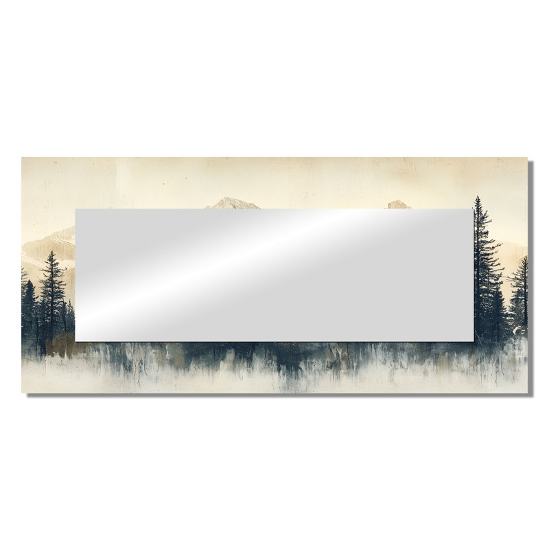 Timber and Peaks Mountain Simplicity In Winter I - Art mural miroir traditionnel - imprimé sur métal, 28 po x 60 po