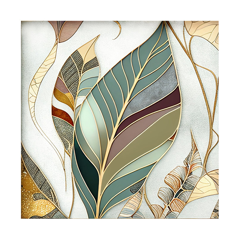 Art sur toile Sasha Fronds Nouveau III, H 35 po x l 35 po