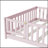 Full Size Floor Bed With Fence And Door,Rubber Wood Floor Bed With Safety Guardrails,Pink-1334531300-1334531299