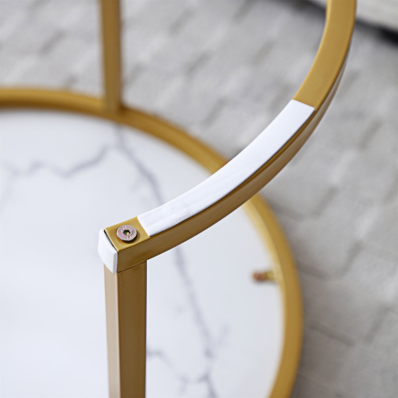 Nesting Coffee Table, White, Gold