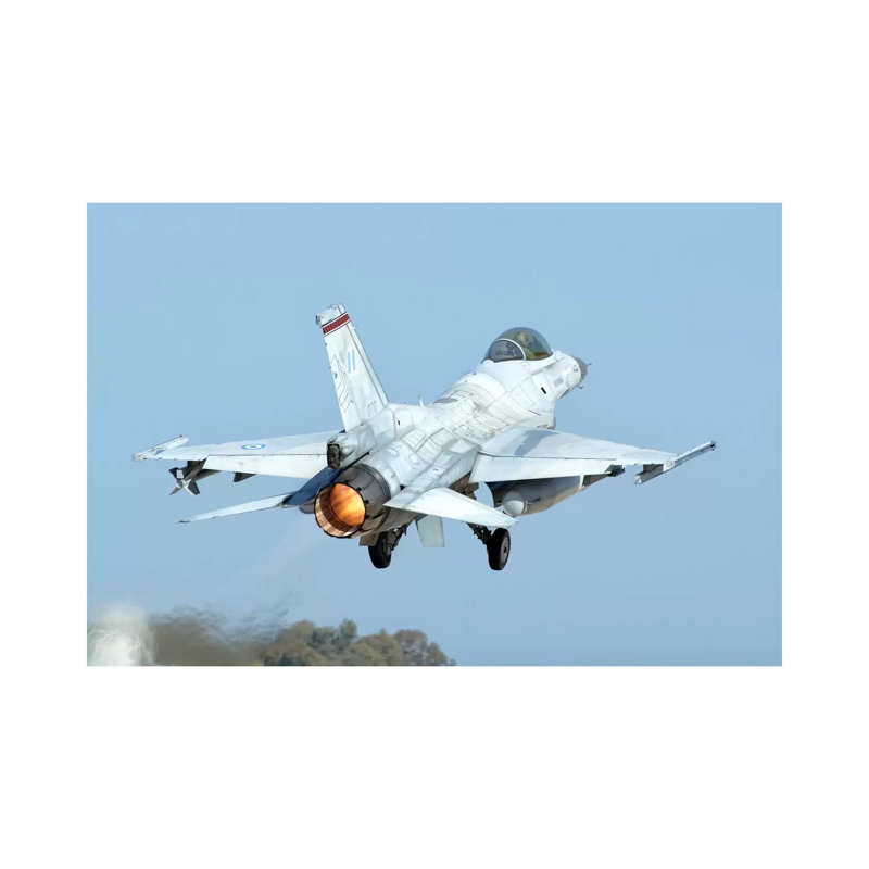 A Hellenic Air Force F-16C Block 50 Taking off from Andravida, Greece 1 Piece Wrapped Canvas Wall Art