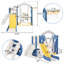 Portique à balançoire en polyéthylène haute densité (PEHD) avec création (s) de créationstry, 1 glissoire (s)-99388218