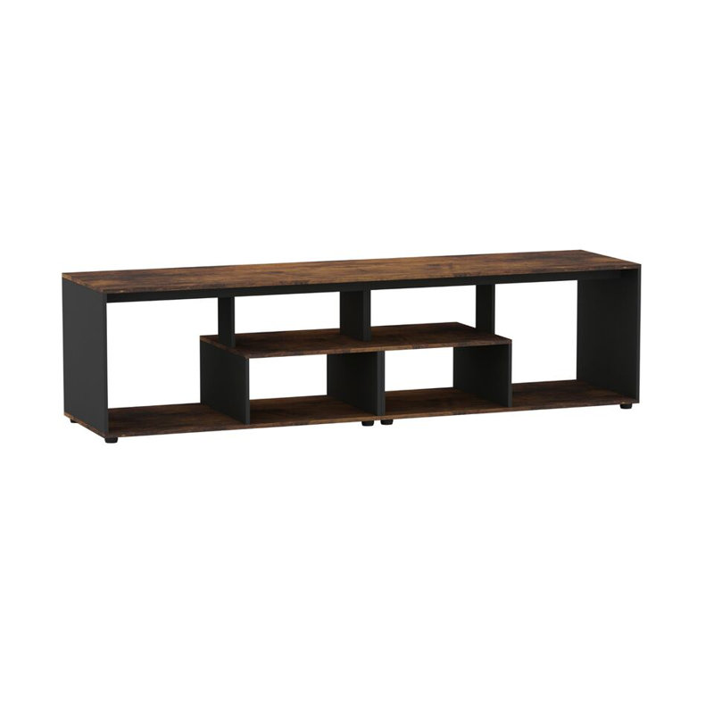 Sester Solid Wood Coffee Table with Storage, Rustic Brown/Black