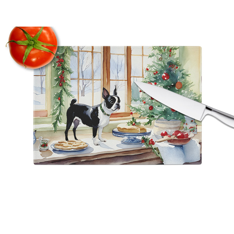 Planche à découper en verre Boston Terrier