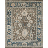 Sultanabad Annecy Hand Knotted Wool/Cotton Blue Area Rug