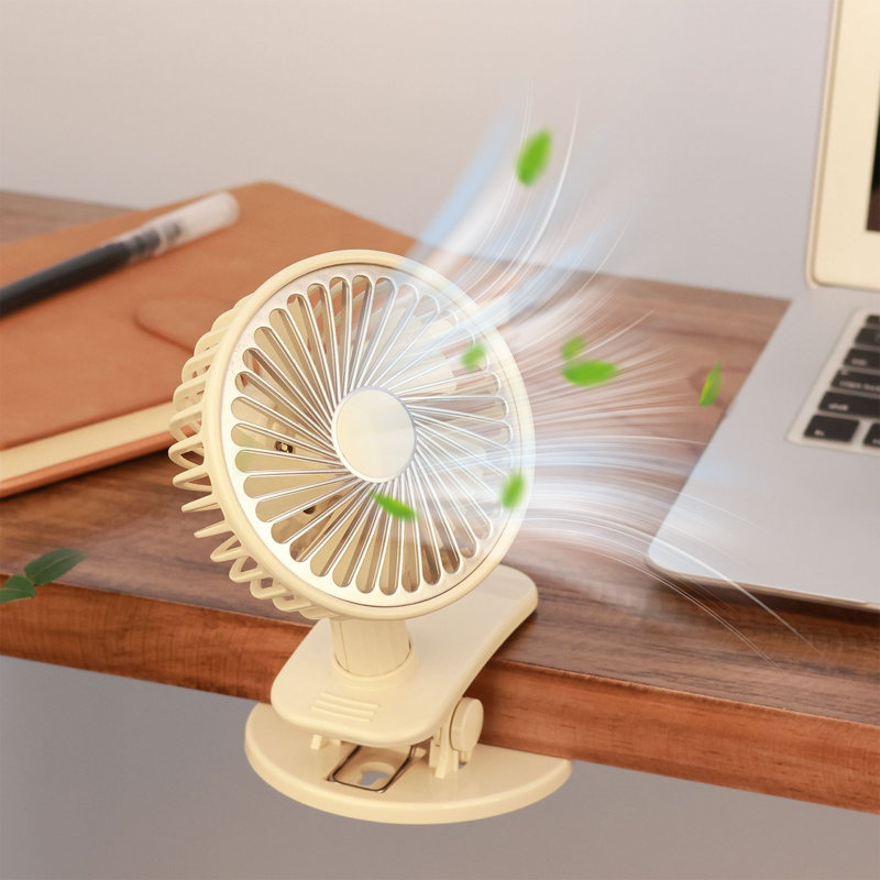 Petit ventilateur de bureau à pince kndnd, Yellow