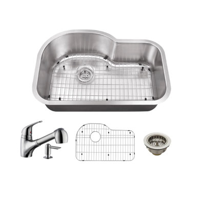 31.5'' L Single Bowl Stainless Steel Kitchen Sink