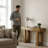 63'' Long Console Table, Farmhouse Entryway Table With Storage, Native Wood Grain Tree Scars, Wooden Rectangular Sofa Table Behind Couch For Entrance, Hallway, Living Room, Foyer (Natural Wood)