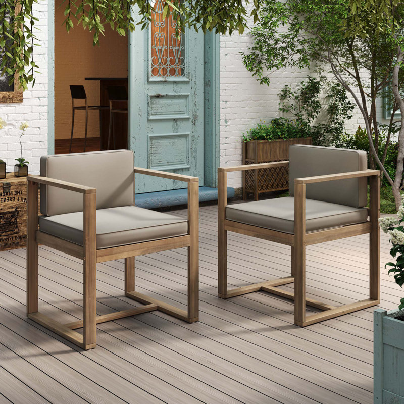 Patio Dining Chairs(SET OF 2), Teak
