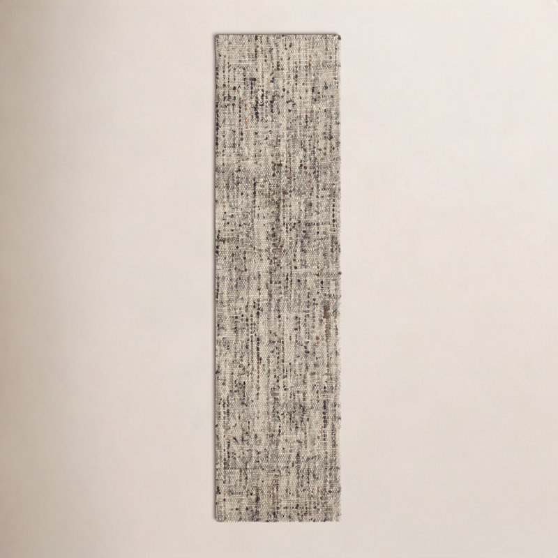 Coltrane Handmade Solid Gray/ Ivory Area Rug (5'X8'), Runner 3' x 12'