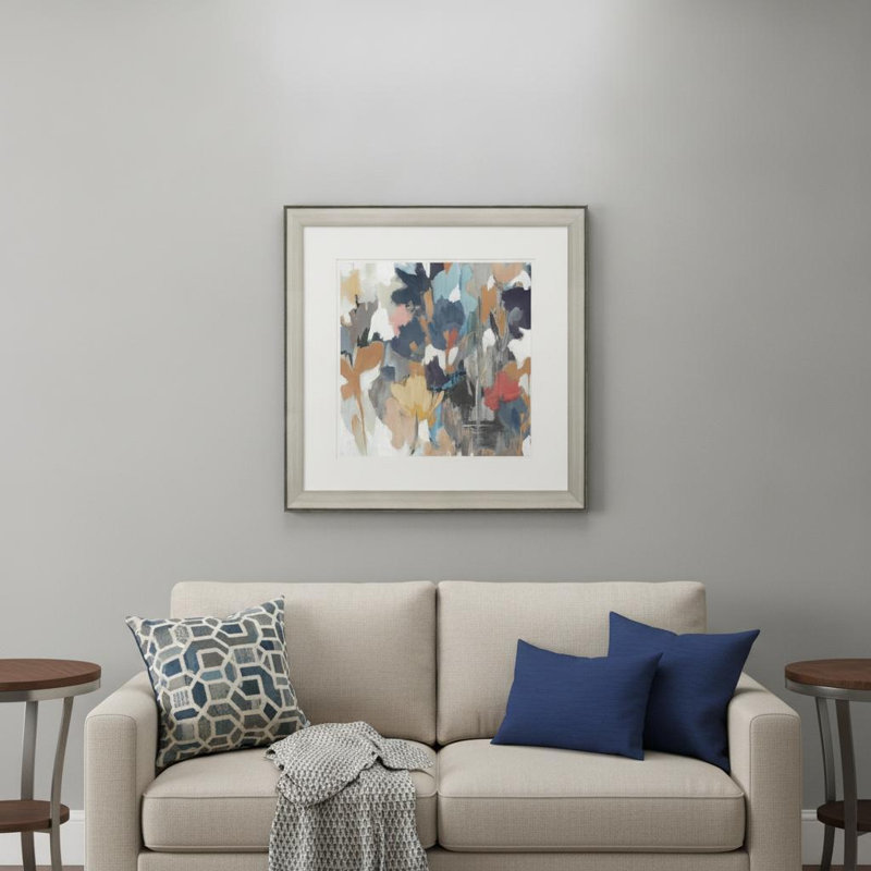 Corner Flower Stand I Silver Framed Print Wall Art