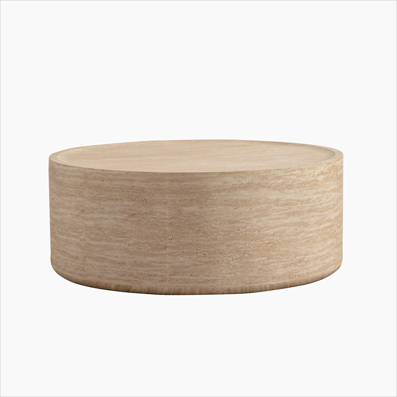 Stylish Round Coffee Table With Mars Pattern For Living Room, Modern Design, No Assembly Required, Ideal For Various Decor Styles
