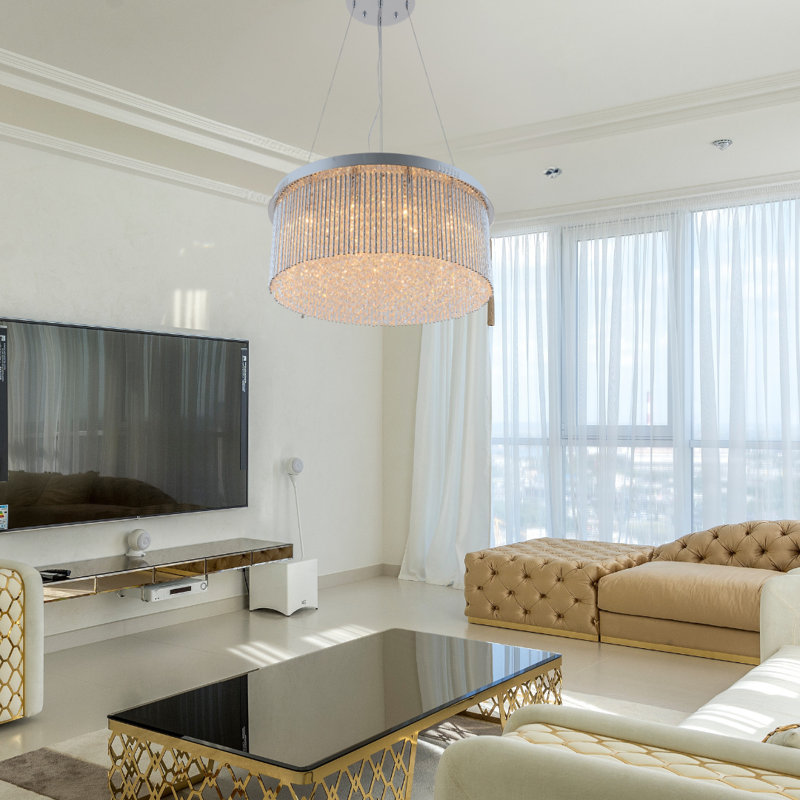 Lustre en cristal Hockaday, 21 lumières, H 12 po x l 24 po x P 24 po