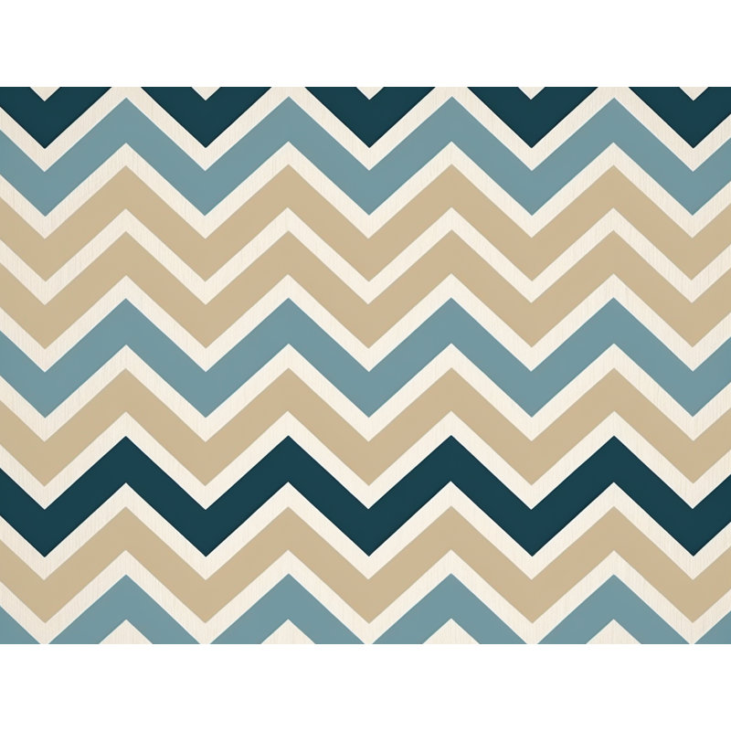 Checkered Comforter, King Comforter, Blue/Beige Chevron