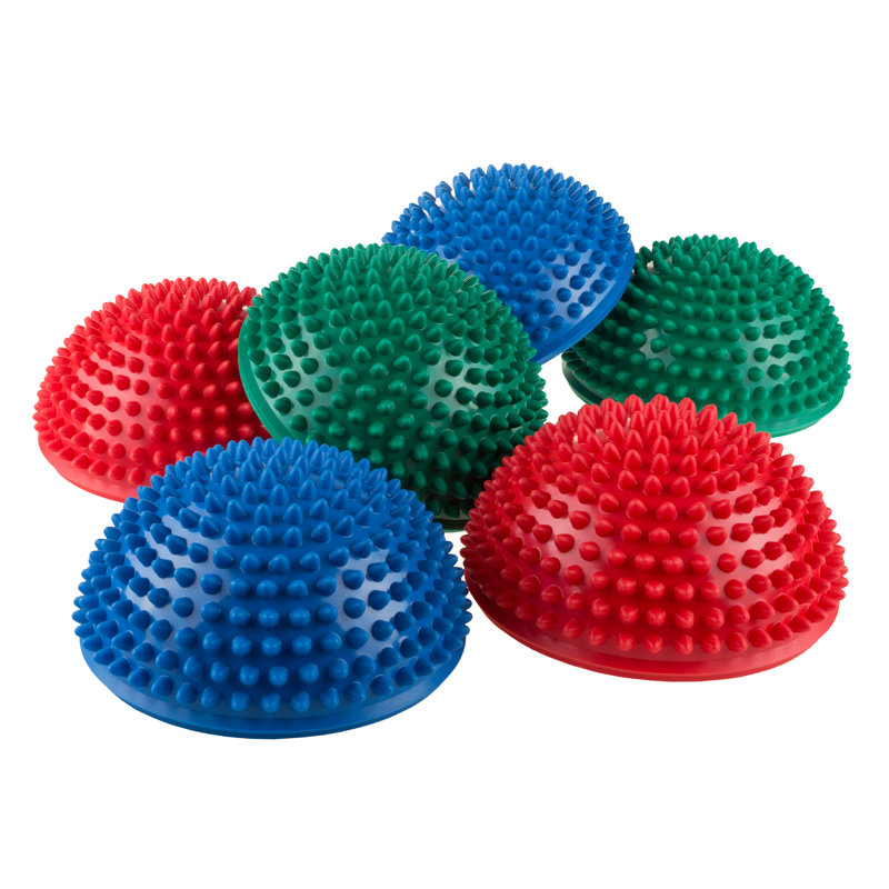 Boîtes d'équilibre - Hérisson style équilibre et stabilité Demi-dôme, marchepieds pour l'exercice - Ensemble de 6 pour enfants et adultes par Hey! Jouez!