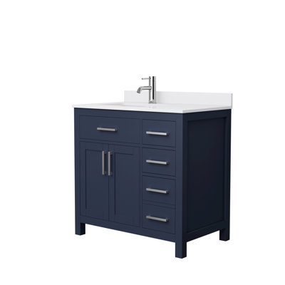 Beckett 36" Freestanding Single Bathroom Vanity with Cultured Marble Top