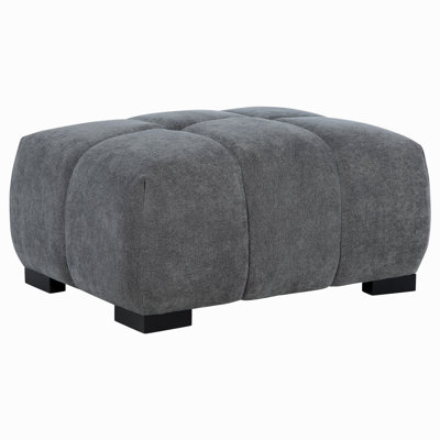 Plather Charcoal Grey Upholstered Rectangular Ottoman