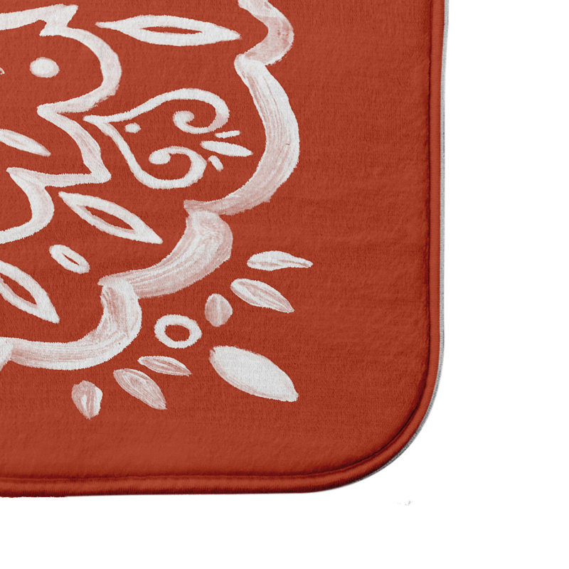 Tapis pour salle de bain Lower Hounslow, L 17 po x L 24 po, Orange