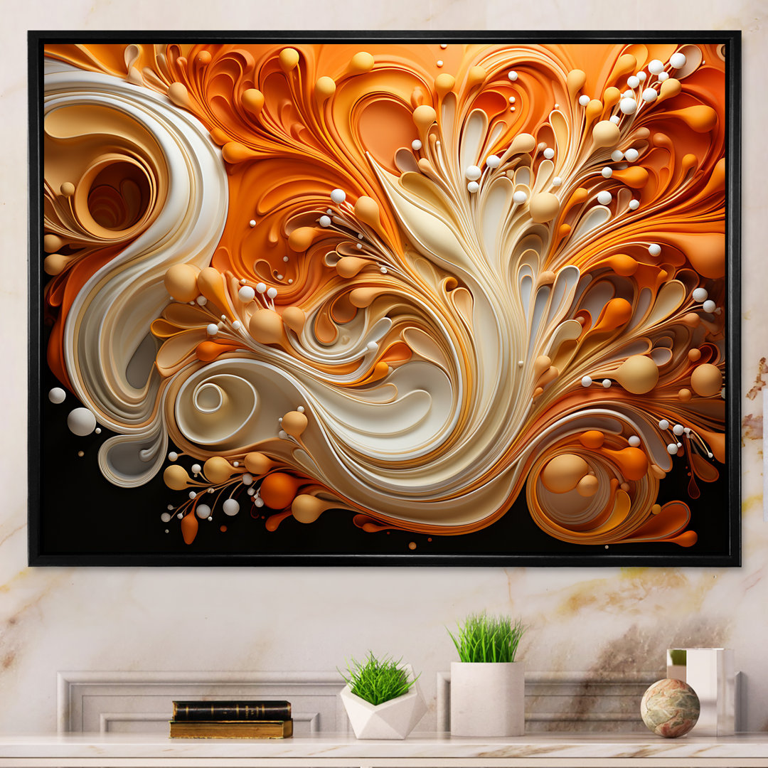 Abstract Coffee Fluid Flames - Abstract Shapes Canvas Prints Design Art Overall 