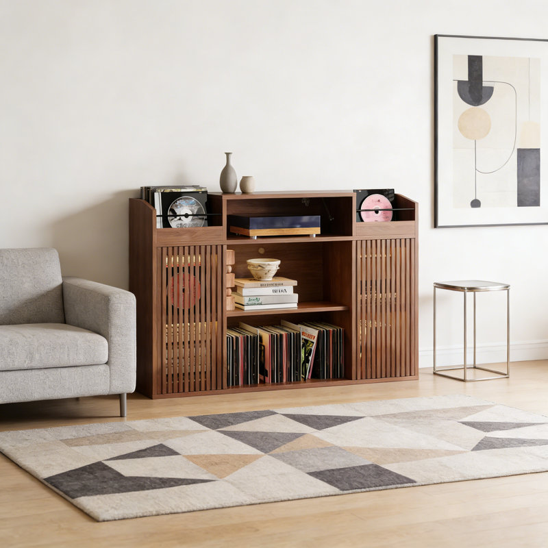 Support pour tourne-disque avec plus de 1500 disques vinyle