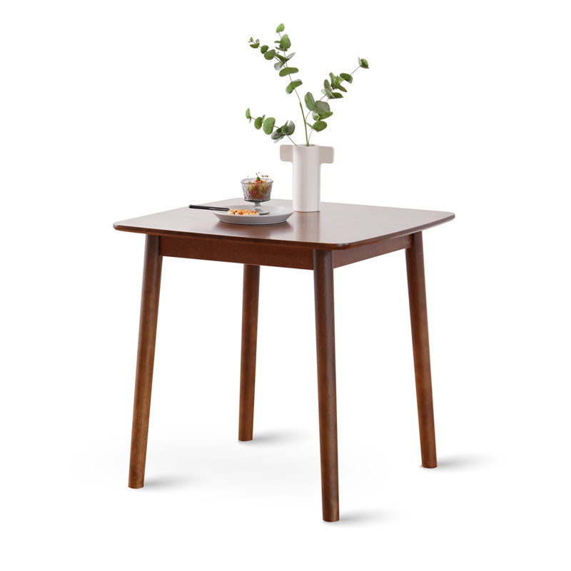 Emalie 29.5" Square Solid Wood Dining Table, Natural