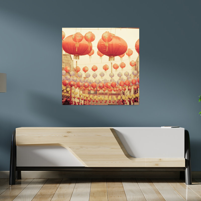 Chinese Lanterns Contemporary Art, 36" H x 36" W