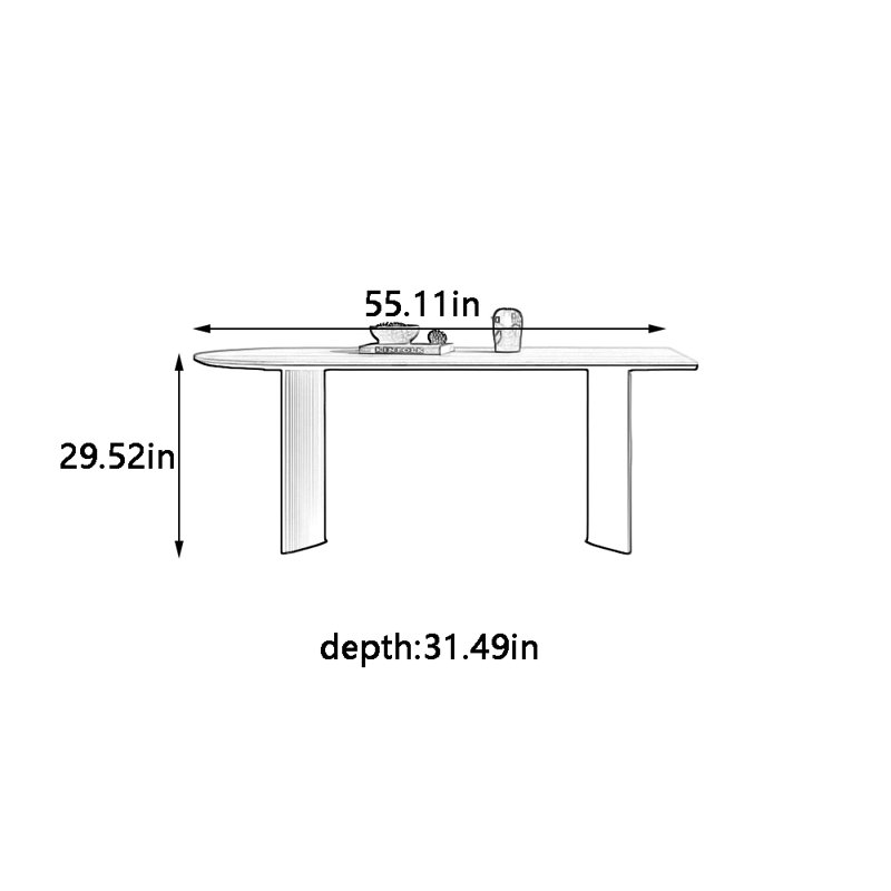 Table de salle à manger rectangulaire simple et élégante, H 29,52 po x L 55,11 po x l 31,49 po