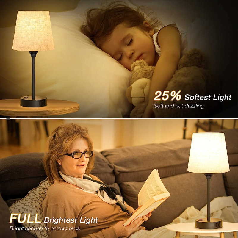 Chiemela USB Table Lamp, Beige