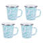 Set of 4 Solid Red Latte Mugs-1940392346