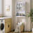 Over The Toilet Storage Cabinet with Adjustable Shelves & Tempered Glass Doors – Space-Saving Freestanding Bathroom Organizer