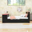 Lit plateforme avec éclairage DEL et lit gigogne simple, bureau-678787671-678787668