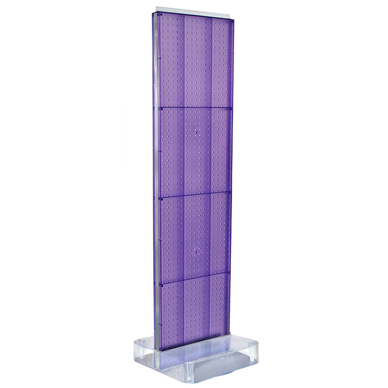 Two-Sided Pegboard Floor Display On a Square Studio Base: Panel Size: 16"W x 60"H