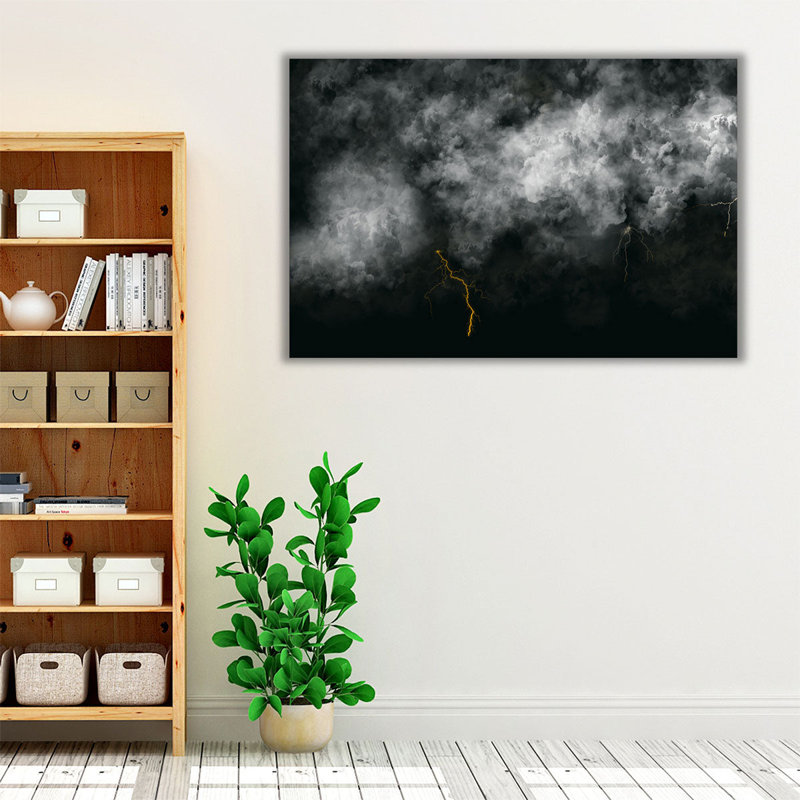 «Light Up The Night Black and White», reproduction d'art sur toile, H 32 po x l 48 po