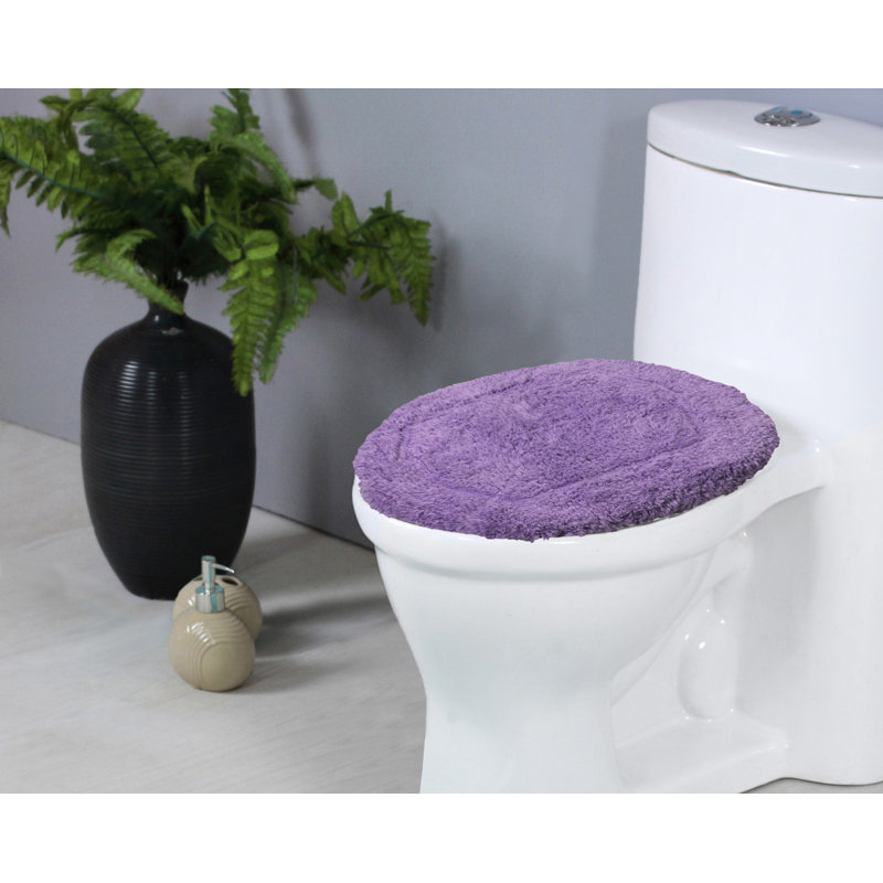 Couvercle de toilette 100% coton, doux et lavable à la machine 18 po x 18 po, Mauve