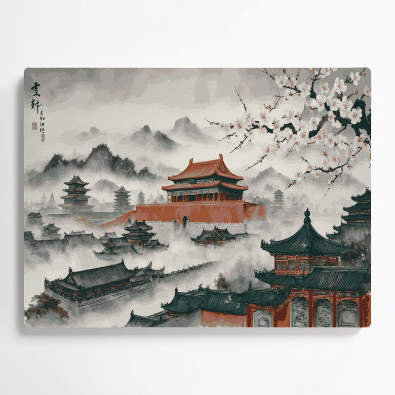 Art mural gris en villes, Pékin, Chine, H 240 po x l 360 po x P 0,05 po