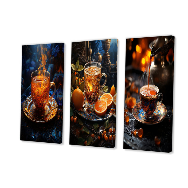 Café turc crépuscule, H 28 po x l 36 po, Toile tendue