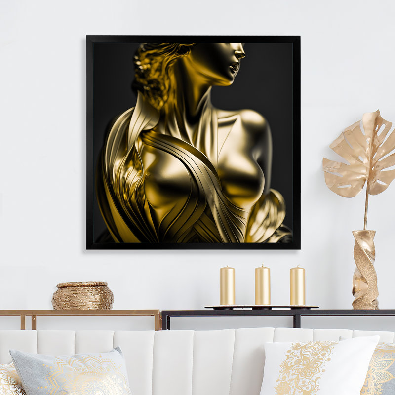 Mannequin élégant V - reproduction sur toile, Cadre photo noir, H 16 po x l 16 po x P 1 po