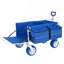 Chariot de plage robuste avec hayon rabattable et roues tout-terrain de 23 cm (9 po), chariot utilitaire pliable d'une capacité de 227 kg (500 lb) avec sac isotherme, bleu