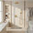 10" Brushed Gold Wall Mounted Dual Function Shower System With Rough-In Valve, Rainfall Head And Handheld-123107262