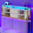 Headboard with 3-Tier Storage Shelves, Velvet Upholstered Headboard with Outlet, 2 USB Ports & LED Light, Headboards Full Size Bed with Two Fabric Drawers, White and Gold-68430946-68430943