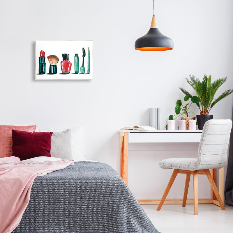 Art mural et pinceaux de maquillage par Elizabeth Tyndall, H 13 po x l 19 po