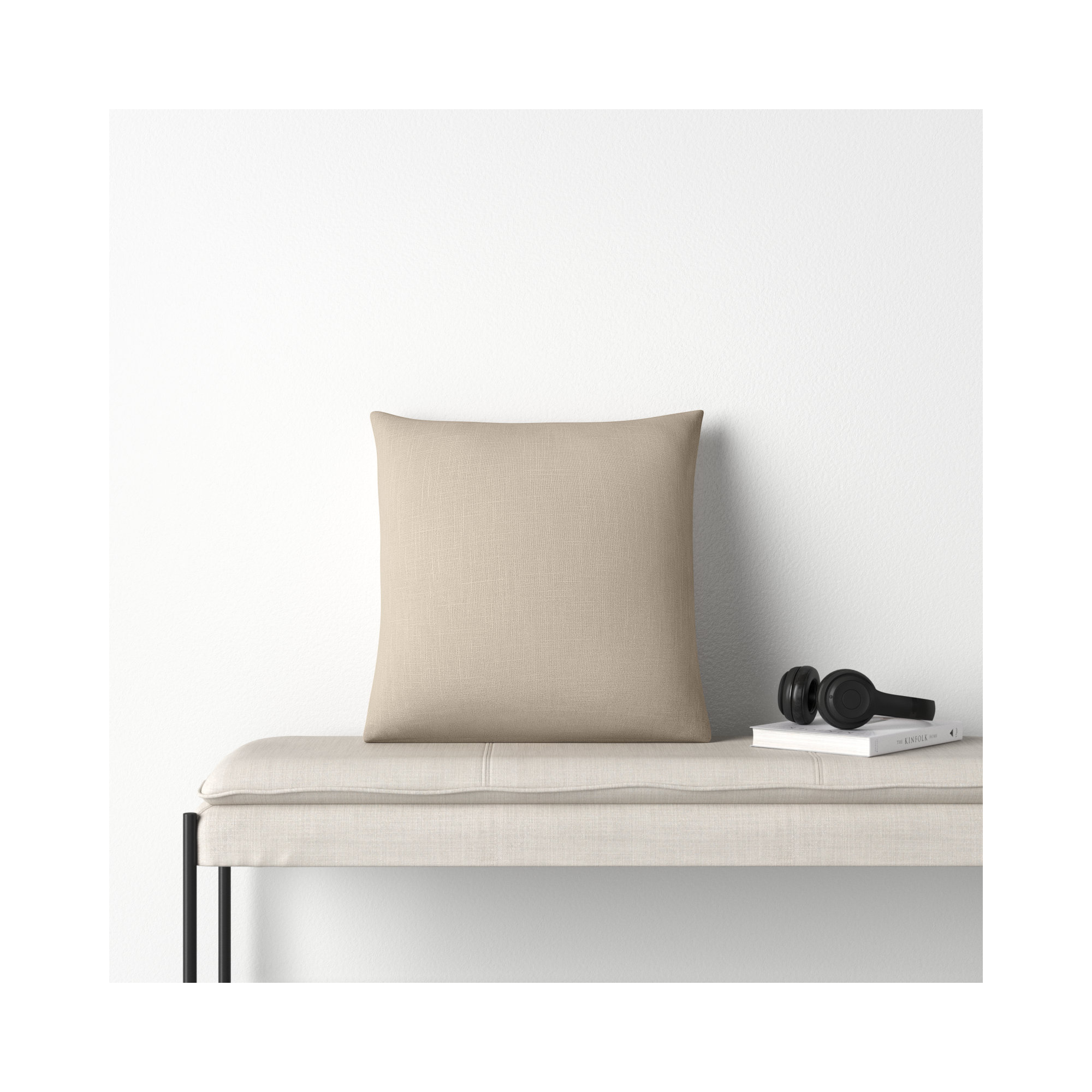 Natalia Cotton Throw Pillow, Tan, Down