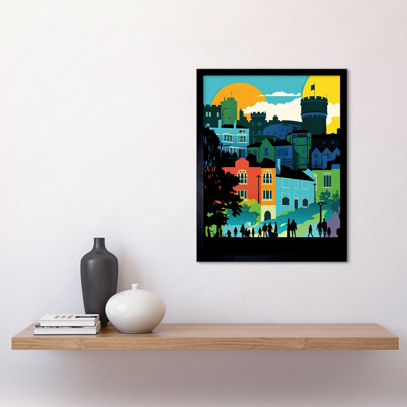 Lucetta Nottingham City Abstract Multicoloured Cityscape - Single Picture Frame Print