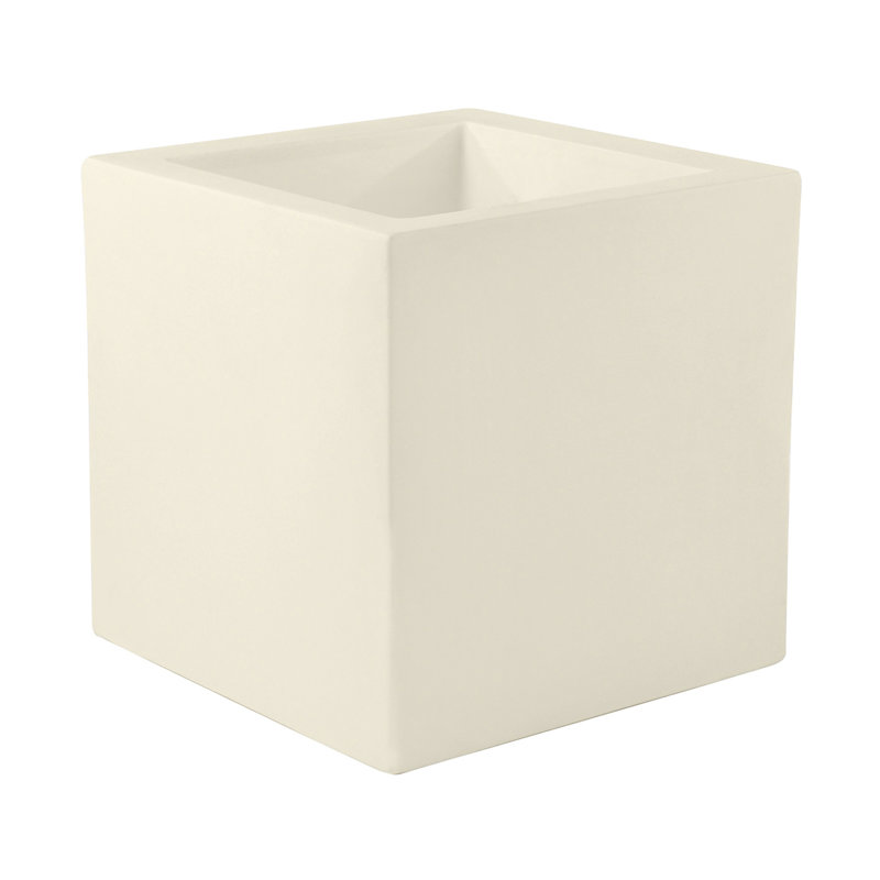 Nano Resin Pot Planter, 4" H x 4" W x 4" D, Ecru