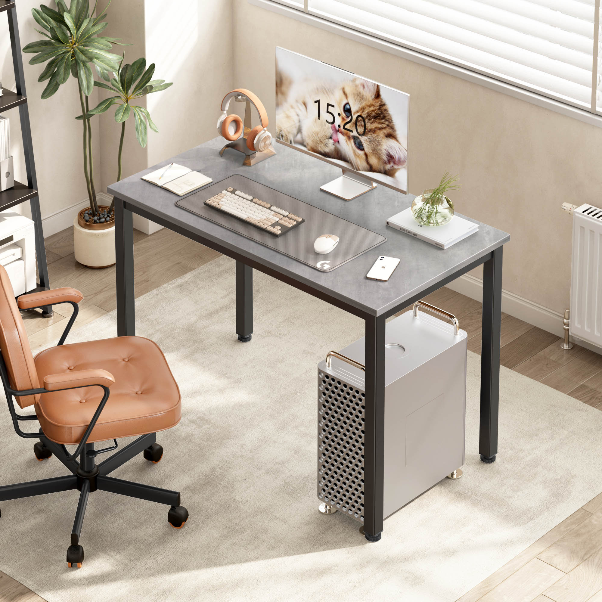 This sleek singular office table comes with multi-levels good for