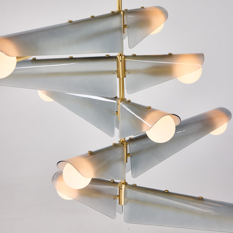 Sycamore Chandelier, Dawn Gray, 10 Lights, 30.5" H x 55.13" W x 55.13" D