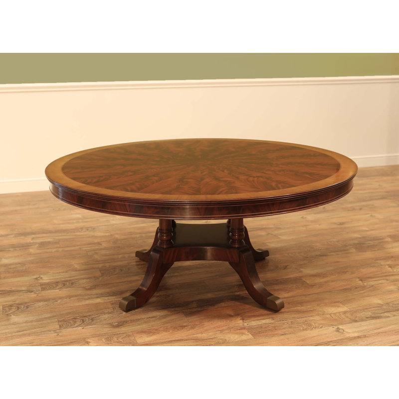 Round Mahogany Wood Dining Table