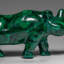 Genuine Polished Malachite Rhino Carving (333.2 Grams)